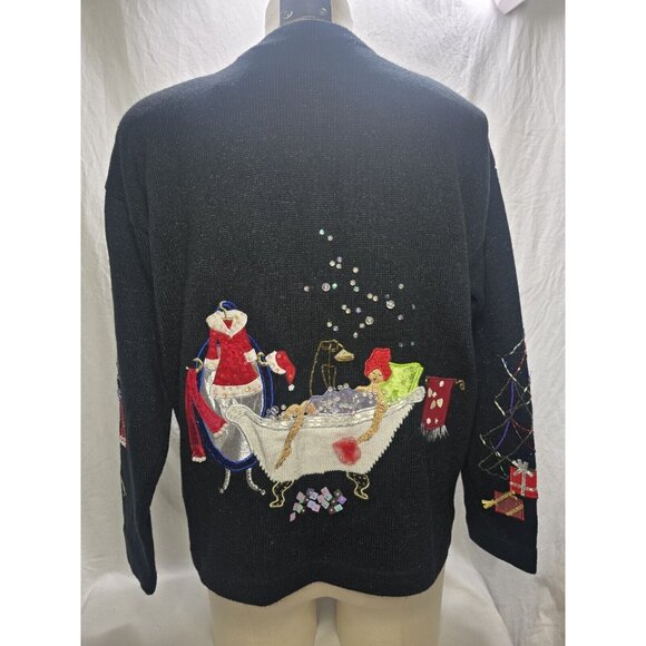 Design Options Philip & Jane Gordon Chic Christmas Cardigan Sweater Size L - Picture 2 of 16